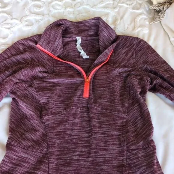 Lululemon Kanto Catch Me Heathered Bordeaux Half Zip Long Sleeve Top Size 4 - Picture 6 of 16